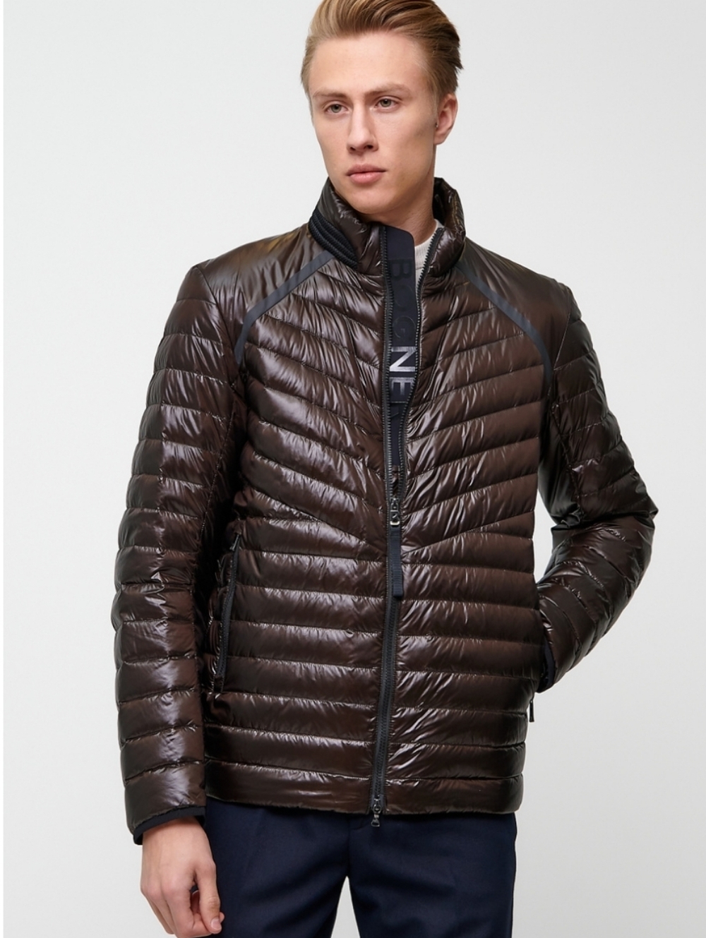 Bogner Mens  Liman Light Weight Down Puffer Jacket, Burgandy Red